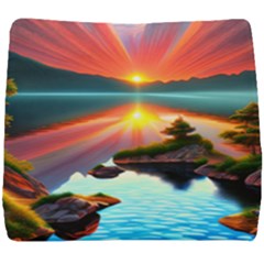 Sunset Over A Lake Seat Cushion by GardenOfOphir