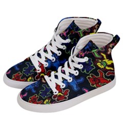 Bears Colors Dead Head Deadhead Grateful Dead Women s Hi-top Skate Sneakers by Sapixe