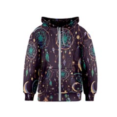 Bohemian  Stars, Moons, And Dreamcatchers Kids  Zipper Hoodie by HWDesign