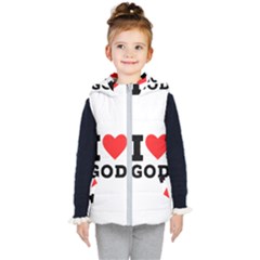 I Love God Kids  Hooded Puffer Vest by ilovewhateva