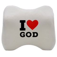 I Love God Velour Head Support Cushion