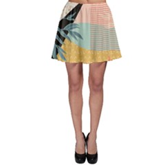 Leaves Pattern Design Colorful Skater Skirt