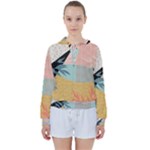 Leaves Pattern Design Colorful Women s Tie Up Sweat