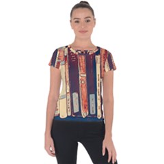 Books Shelf Library Book Shelf Short Sleeve Sports Top  by Uceng