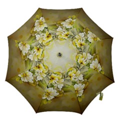 Watercolor Yellow And-white Flower Background Hook Handle Umbrellas (large) by artworkshop