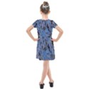 Blue Abstract Texture Print Kids  Cross Web Dress View2
