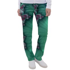 Fractal Spiral Template Abstract Background Design Women s Casual Pants by Ravend