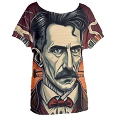 Ai Generated Nikola Tesla Tesla Nikolas Electricity Women s Oversized Tee