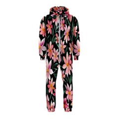 Classy Botanicals – Watercolor Flowers Botanical Hooded Jumpsuit (kids) by GardenOfOphir