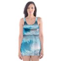 Thunderstorm Storm Tsunami Waves Ocean Sea Skater Dress Swimsuit View1