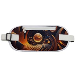 Ai Generated Swirl Space Design Fractal Light Abstract Rounded Waist Pouch by Ravend