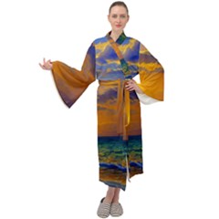 Nature Sunset Maxi Velvet Kimono
