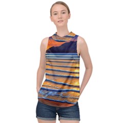 Endless Summer Nights High Neck Satin Top by GardenOfOphir