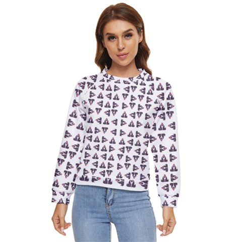 Happy Hound Funny Cute Gog Pattern Women s Long Sleeve Raglan Tee by dflcprintsclothing
