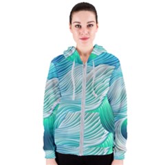 Pastel Abstract Waves Pattern Women s Zipper Hoodie by GardenOfOphir