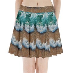 Abstract Waves Summertime On The Sea Pleated Mini Skirt