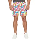 Feathers Pattern Background Colorful Plumage Men s Runner Shorts View1