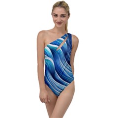 Sunny Ocean Wave To One Side Swimsuit by GardenOfOphir