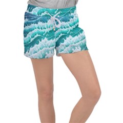 Waves On The Ocean Ii Velour Lounge Shorts by GardenOfOphir