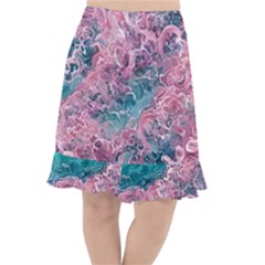 Ocean Waves In Pink Ii Fishtail Chiffon Skirt by GardenOfOphir