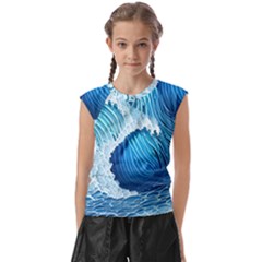 Beach Wave Kids  Raglan Cap Sleeve Tee