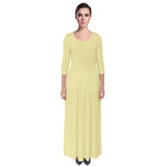 Banana Yellow	 - 	quarter Sleeve Maxi Dress