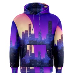 The Sun Night Music The City Background 80s 80 s Synth Men s Core Hoodie by Jancukart