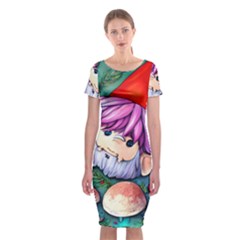 Sacred Mushroom Art Classic Short Sleeve Midi Dress by GardenOfOphir
