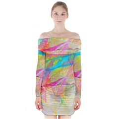 Abstract-14 Long Sleeve Off Shoulder Dress