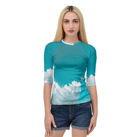 Clouds Hd Wallpaper Quarter Sleeve Raglan Tee by artworkshop