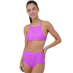 Ultra Pink	 - 	high Waist Tankini Set by ColorfulSwimWear