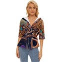 Trees Dream Art Intricate Patterns Digital Nature Lightweight Drawstring Hooded Top View1
