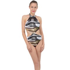 Conjurer s Toadstool Halter Side Cut Swimsuit by GardenOfOphir