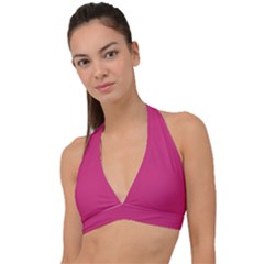 Pink Yarrow	 - 	halter Plunge Bikini Top