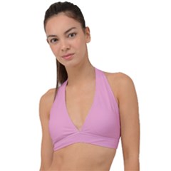 Lilac Sachet	 - 	halter Plunge Bikini Top