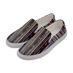 Vintage Vinyl Records Collection Women s Canvas Slip Ons by Jancukart