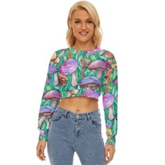 Forestcore Fantasy Farmcore Mushroom Foraging Lightweight Long Sleeve Sweatshirt by GardenOfOphir