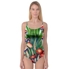 Vintage Mushroom Camisole Leotard  by GardenOfOphir