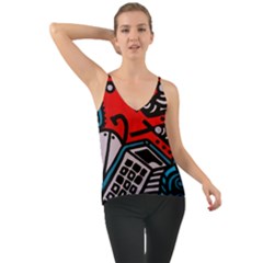 Multicolored Doodle Art Street Art Chiffon Cami by Jancukart
