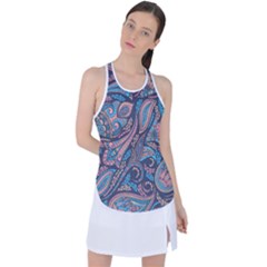 Background Ornament Paisley Racer Back Mesh Tank Top
