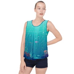 Ai Generated Ocean Sea Fish Aquatic Water Nature 3 Bubble Hem Chiffon Tank Top