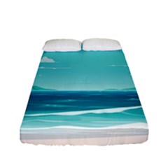 Ai Generated Ocean Waves Sea Water Anime Fitted Sheet (full/ Double Size) by Pakemis