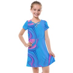 Liquid Background Pattern Kids  Cross Web Dress by GardenOfOphir