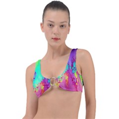 Fluid Background Ring Detail Bikini Top by GardenOfOphir