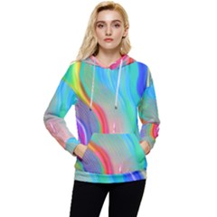 Fluid Art - Contemporary And Flowy Women s Lightweight Drawstring Hoodie