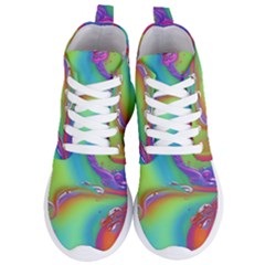 Modern Abstract Liquid Art Pattern Women s Lightweight High Top Sneakers by GardenOfOphir
