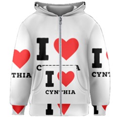 I Love Cynthia Kids  Zipper Hoodie Without Drawstring by ilovewhateva