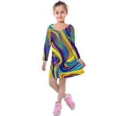 Rolling In The Deep Kids  Long Sleeve Velvet Dress by GardenOfOphir