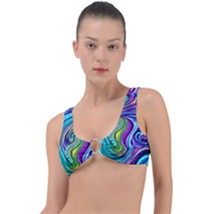 Waves Of Color Ring Detail Bikini Top by GardenOfOphir