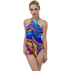 Dancing In The Liquid Light Go With The Flow One Piece Swimsuit by GardenOfOphir